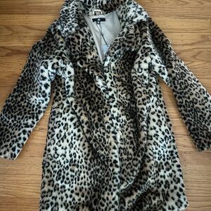 Missguided + Animal Print Teddy Jacket